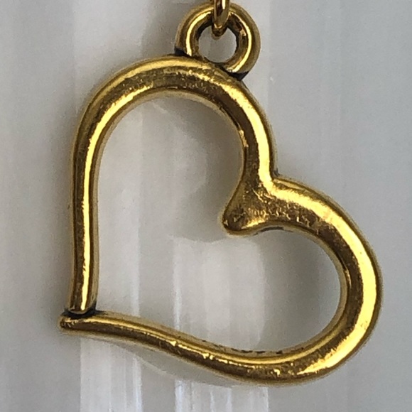 New Dainty Dangling Drop Heart Handmade Earrings Hoops Love Valentine Mom Gifts - Picture 3 of 4